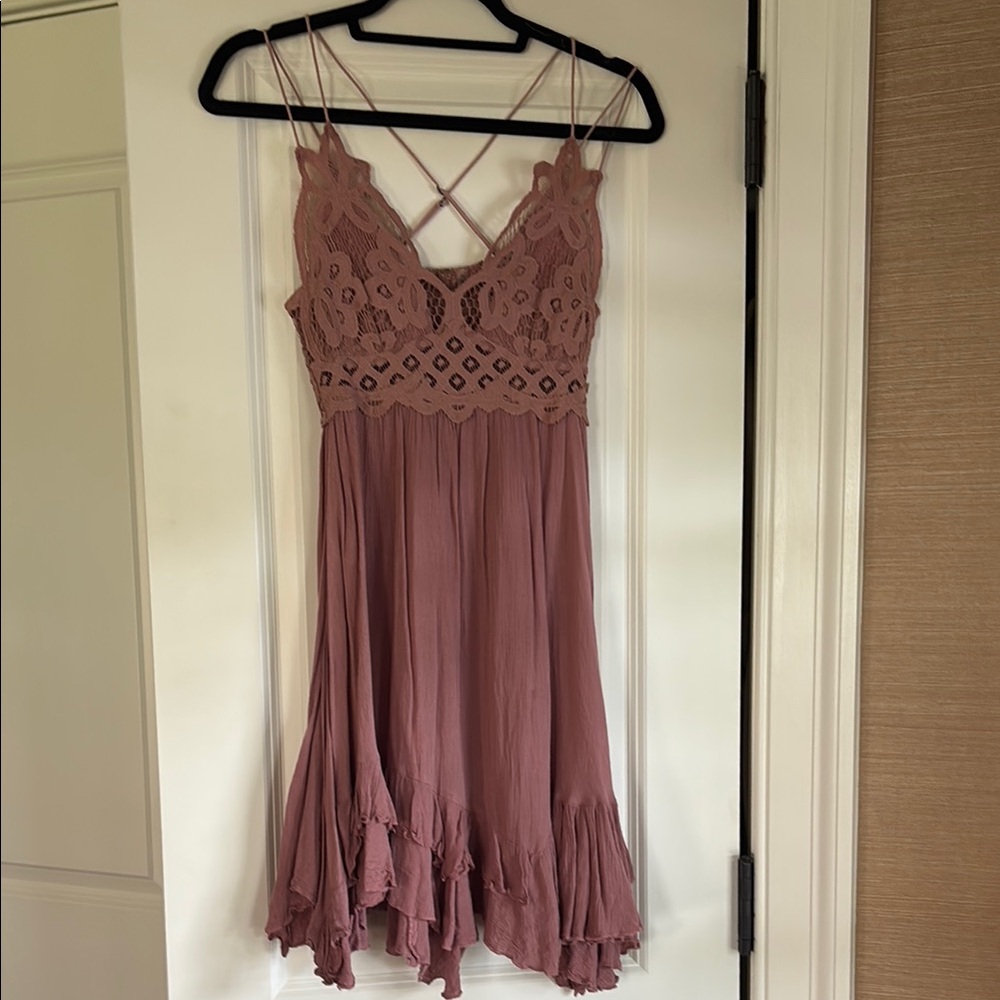 Free People Adella Mauve Mini Slip Dress